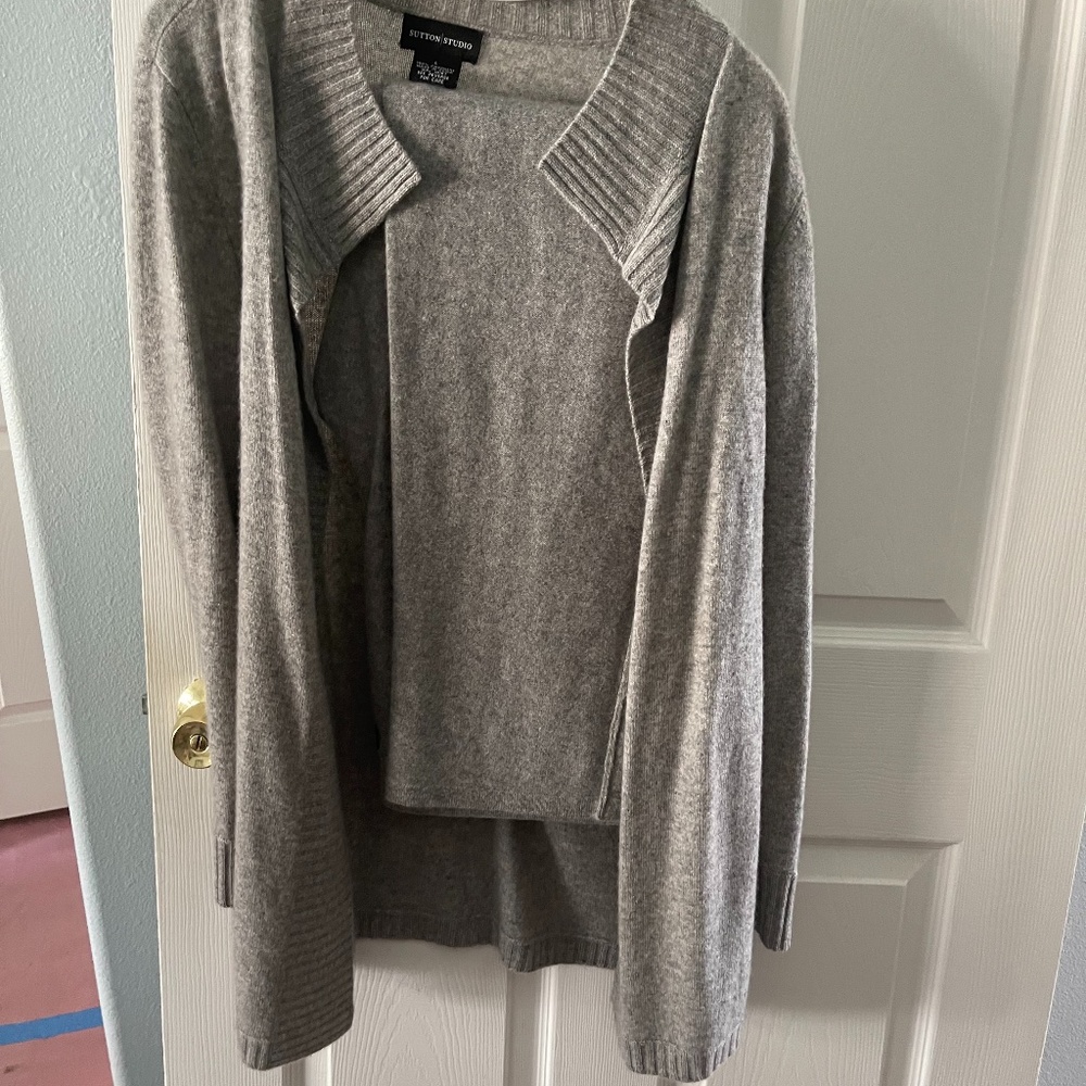 Cashmere women set (cardigan + pant) size L